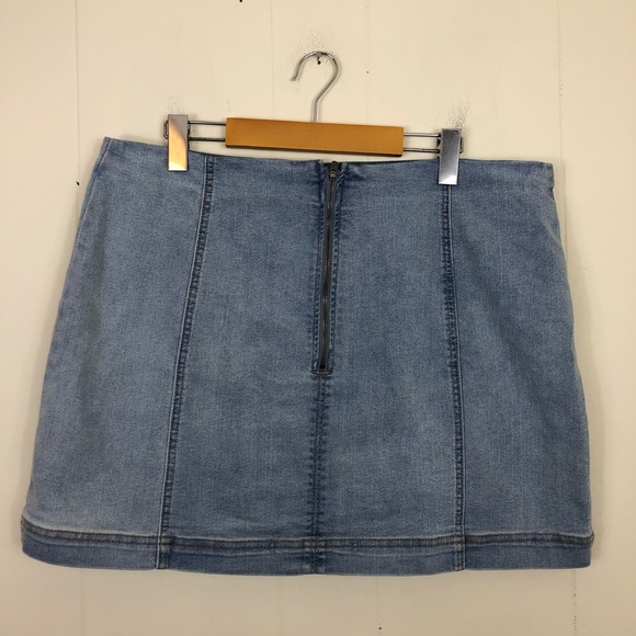 Wild Fable Seamed Denim Mini Skirt Sz 18 - Picture 7 of 9